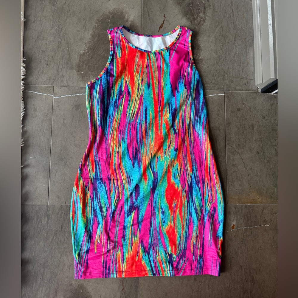 SHEIN Multicolor Abstract Dress